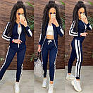 Спортивний костюм повсякденний з кофтою на блискавці та звуженими штанами з лампасами (р. 42-54) 11so2015, фото 6