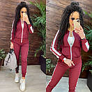 Спортивний костюм повсякденний з кофтою на блискавці та звуженими штанами з лампасами (р. 42-54) 11so2015, фото 7