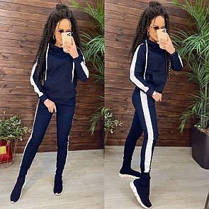 Спортивний костюм з лампасами худі з кишенею кенгуру та завужені штани (р. 42-50) 11so2016