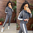 Спортивний костюм з лампасами худі з кишенею кенгуру та завужені штани (р. 42-50) 11so2016, фото 2