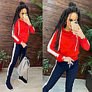 Спортивний костюм з лампасами худі з кишенею кенгуру та завужені штани (р. 42-50) 11so2016, фото 4