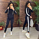 Спортивний костюм з лампасами худі з кишенею кенгуру та завужені штани (р. 42-50) 11so2016, фото 6