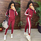 Спортивний костюм з лампасами худі з кишенею кенгуру та завужені штани (р. 42-50) 11so2016, фото 7