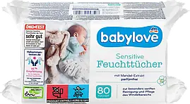 Вологі гігієнічні серветки Babylove Sensitive Feuchttücher, 80 шт