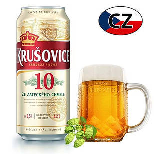 Пиво Світле Krušovice 10% Крушовіца ж/б 0,5 л Чехія