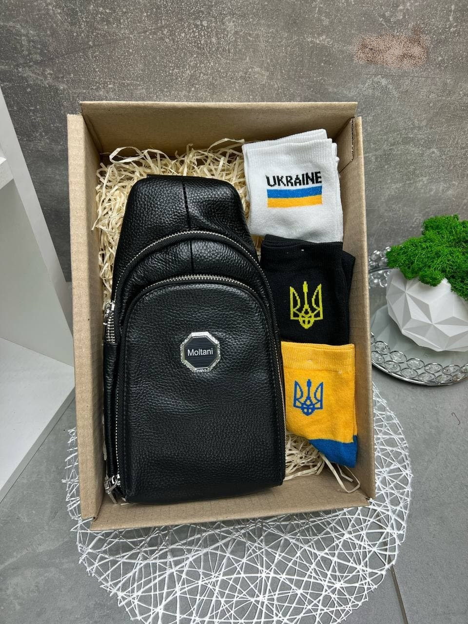 Набір подарункової чоловічої ( сумка + шкарпетки 3 пари)