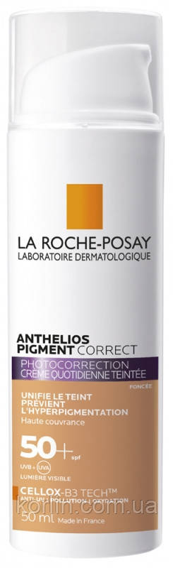 La Roche-Posay Anthelios Pigment Correct SPF50+ Солнцезащитный крем с тонирующим эффектом 50мл. Франция