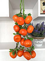 Штучний мандарин. Муляж мандарин на в'язці (8 штук), фото 9