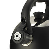 Чайник Ofenbach Чорний 2л з нержавіючої сталі зі свистком і нейлонової ручкою для індукції і газу KM-100300, фото 8