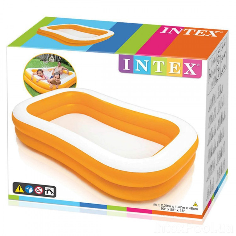 Дитячий надувний басейн Intex «Мандарин», 229 х 147 х 46 см