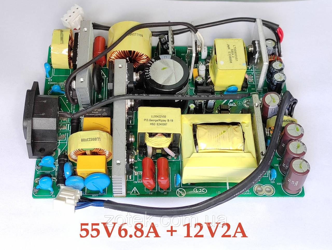 55В 7А Блок живлення Gospower G0902A AC-DC 55V6.8A + 12V2A