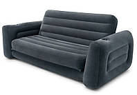 Розкладний надувний велюровий (203*224*66 см) диван для двох зі спинкою Intex 66552