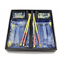 Сервіз для суші 28х28,3х3,5 см 2 персони Жовто синій