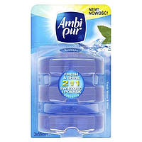 Туалетный блок для унитаза Ambi Pur Fresh Water & Mint NEW запаска 55 мл 3 шт