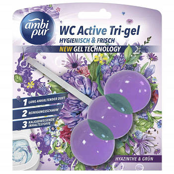 Туалетний блок для унітаза Ambi Pur WC Active Hyazinthe & Grun 45 г