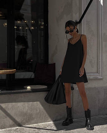 Сукня чорна міні класична, фото 2