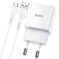 Сетевое зарядное устройство для телефона + кабель Type-C HOCO N9 |1USB, 2.1A| Белый