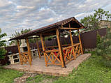 Дерев'яна альтанка 4 на 3 м, розбірна (на 14-16 осіб) "Простір", фото 9