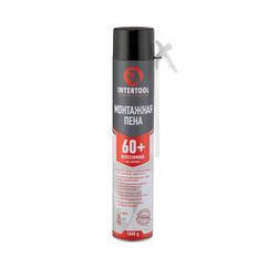 Піна монтажна, всесезонна, 750 мл/1000 г. 60 л.+, трубочка INTERTOOL FS-1100
