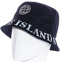 Молодежная панама Стон Айленд Stone Island котоновая Темно-синяя