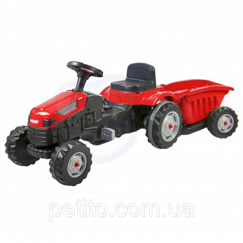 Педальний трактор WOOPIE Farmer GoTrac MAXI Red з причепом 28651