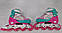 Дитячі ролики (роликові ковзани) Рожево-бірюзовий для дівчаток розмір 38-42 (L) Best Roller колеса PU, фото 3