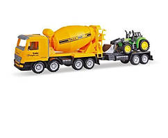 Машинка Same Toy Truck Бетонозмішувач жовта з бульдозером (98-88Ut-2)