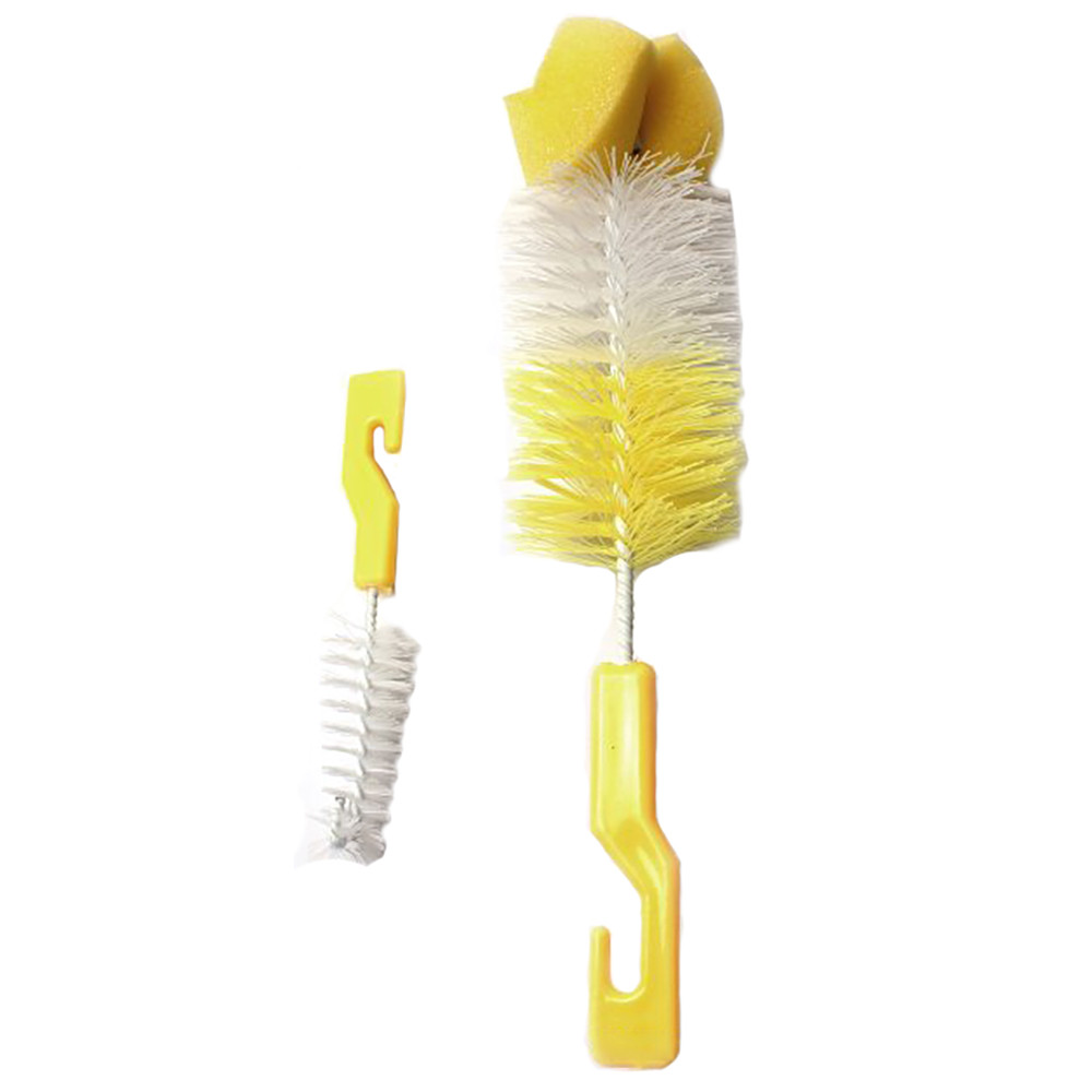 Щітка для миття пляшечок та сосок жовта Lindo (8850213100149)