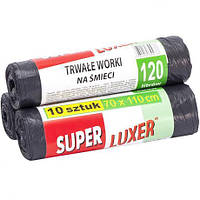 Від 6 шт. Пакет для сміття 70х110 120л 10 штук Super Luxs/PROdom/Кузя Service купить оптом