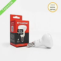 LED лампа рефлекторная ETRON R50 6W 3000K E14, лампа светодиодная 1-ELP-071