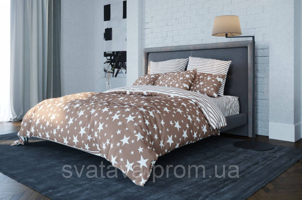 Комплект постельного белья ТЕП Balakhome "015 Star Brown" (Евро) - фото 1 - id-p1622885387