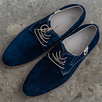 Классические туфли синие мужские весенние Lucky Choice. Синие туфли для мужчин замшевые весна-осень Лаки Чойс