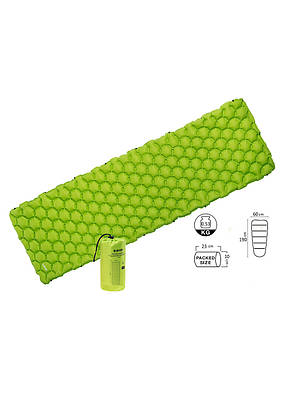 Надувний килимок Hi-Tec AIRMAT 190x60 Зелений, фото 3