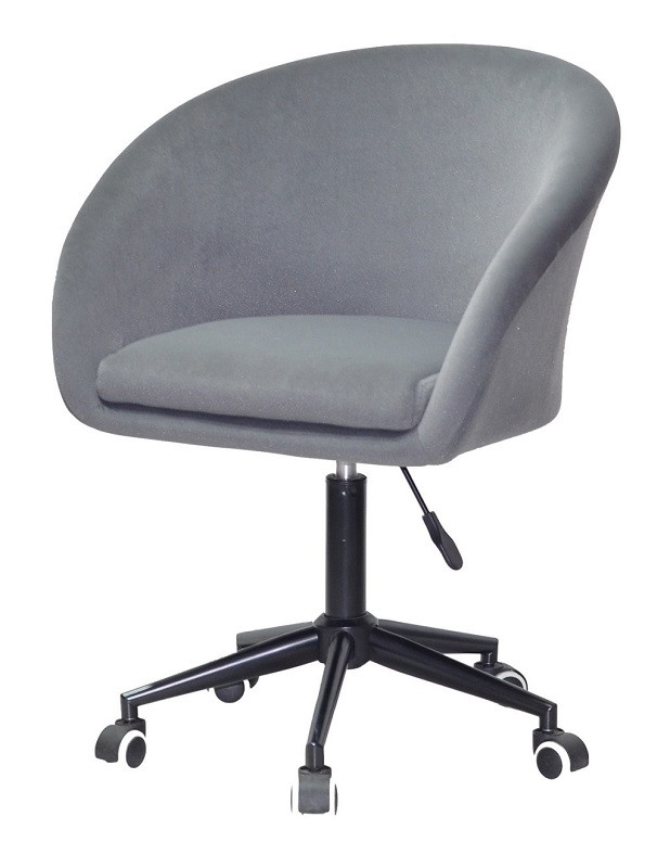 Крісло на чорній базі з колесами Andy (Енді) оксамит сірий B-1004 BK-Modern Office