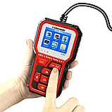 Konnwei KW681, Тестер АКБ (12 та 6 вольт) та сканер несправностей OBD2 - Червоний, фото 4