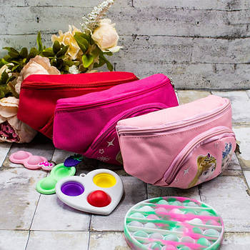 Сумка на пояс бананка яскрава принт Холодне Серце 12*32 см на блискавці чудової якості Luna