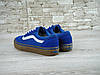 Чоловічі кеди Vans Old Skool Blue Ванс Олд Скул сині з коричневою підошвою Унісекс Вьетнам текстиль, фото 5