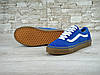 Чоловічі кеди Vans Old Skool Blue Ванс Олд Скул сині з коричневою підошвою Унісекс Вьетнам текстиль, фото 4