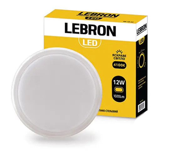 LED світильник Lebron L-WLR, 12W, круглий, 4100K, 1020Lm, кут 140 °