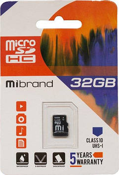 Карта пам`яті 32Gb Micro-SDHC(UHS-1) Mibrand class10 №0016