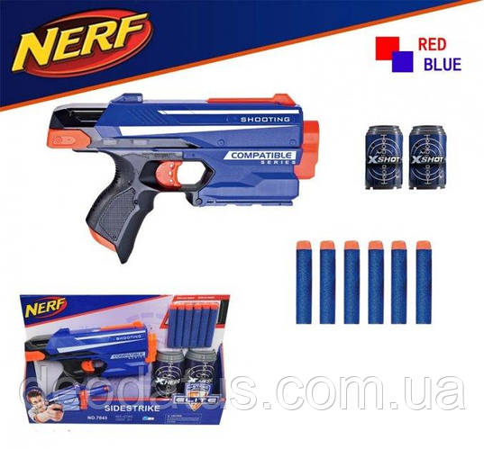 Купить Пистолет Бластер Нерф Nerf 7043 на поролоновых патронах с ...