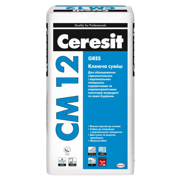 Клей для керамограніту Ceresit СМ 12 25 кг Gres