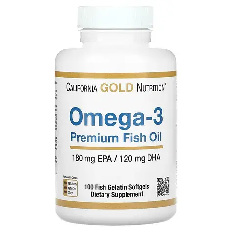 Омега 3, California Gold Nutrition Omega 3 100 капсул