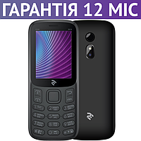 Мобільний телефон 2E E240 2019, чорний, кнопковий, Bluetooth, з ліхтариком, камера, маленький, на 2 сім-карти
