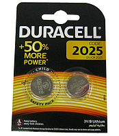 Батарейка CR-2025 2шт/уп Duracell 3V литиевая Китай