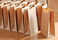 Бумажные пакеты крафт 240х150х90мм с плоским дном 1000 шт/уп