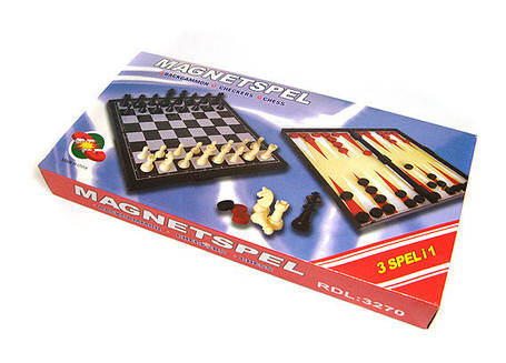 Шахи + шашки + нарди - 3 в 1 (29 х 29 см) магнітні i5-110, фото 1