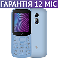 Мобильный телефон 2E E240 2019, голубой, кнопочный, Bluetooth, с фонариком, камера, маленький, на 2 сим-карты