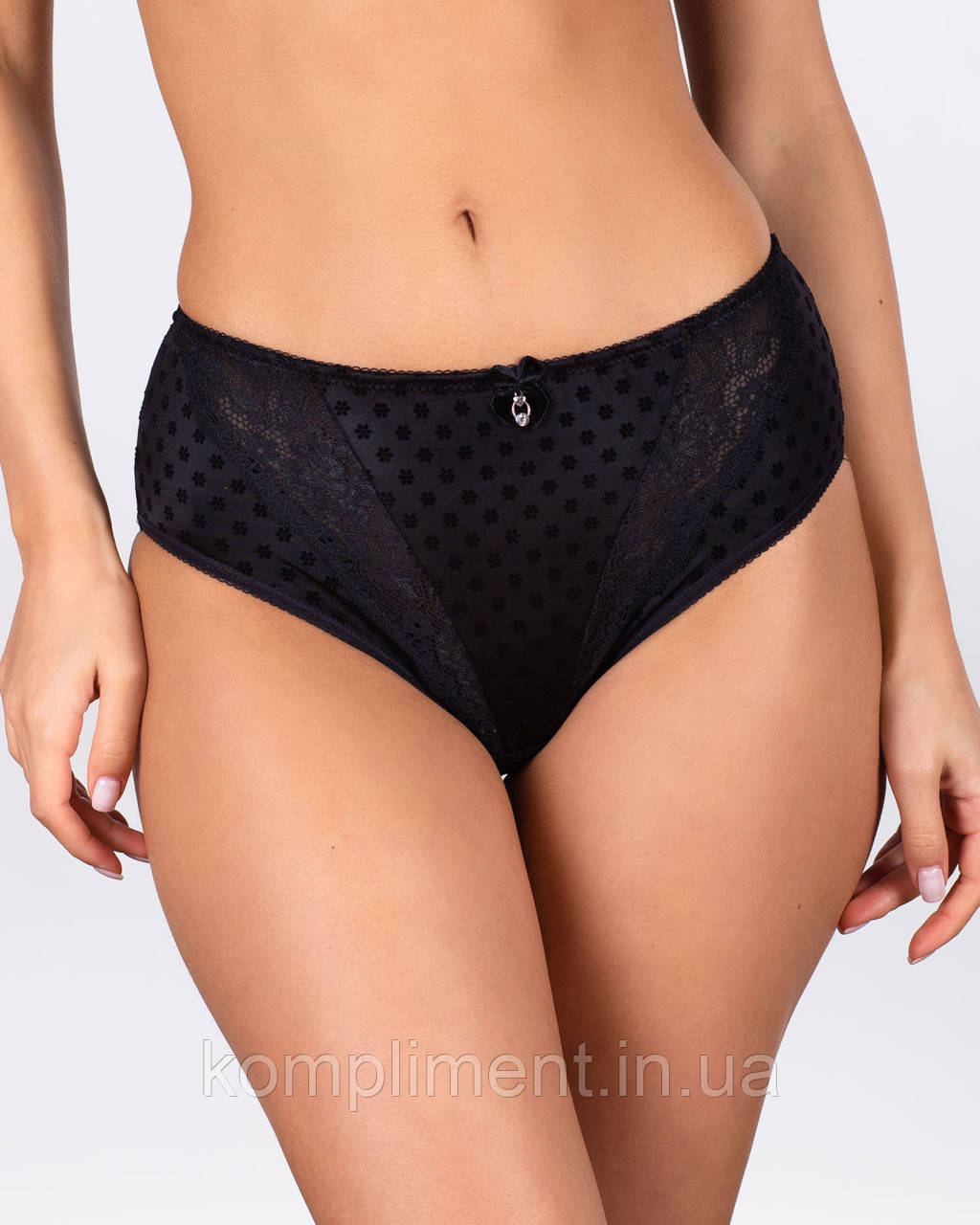 Труси жіночі з оксамитовим оздобленням Lanny Moda 51972 чорні