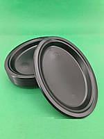 Тарелки одноразовые овальные прочные черные Премиум 50 шт 31х25 см